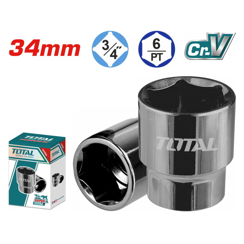 TOTAL ΕΠΑΓΓ. ΚΑΡΥΔΑΚΙ ΕΞΑΓΩΝΟ 3/4" - 34mm (THHAST34341)