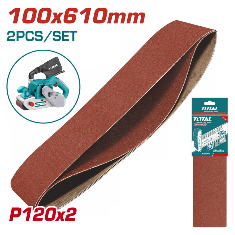 TOTAL ΣΕΤ ΓΥΑΛΟΧΑΡΤΑ 100X610mm P120 2ΤΕΜ ΓΙΑ TBS12001 (TAC751202)