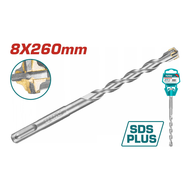 TOTAL ΔΙΑΜΑΝΤΟΤΡΥΠΑΝΟ SDS-PLUS ΤΕΤΡΑΚΟΠΟ S4L 8 X 260mm (TAC310804C)