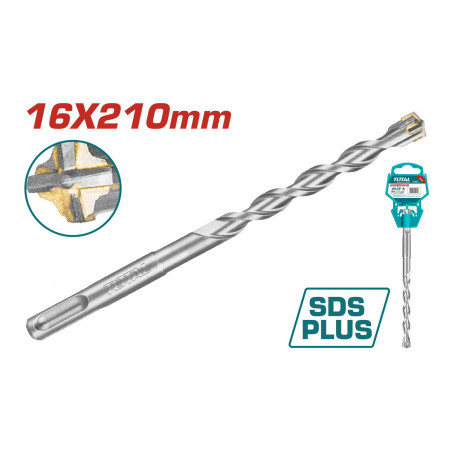TOTAL ΔΙΑΜΑΝΤΟΤΡΥΠΑΝΟ SDS-PLUS ΤΕΤΡΑΚΟΠΟ S4L 16 X 210mm (TAC311602C)